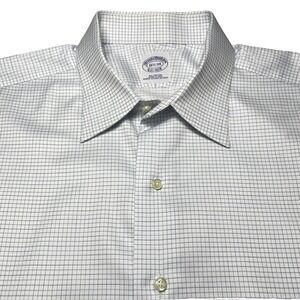 Brooks Brothers 1818 Dress Shirt 16.5 34 French Cuff Twill Micro Graph Check USA